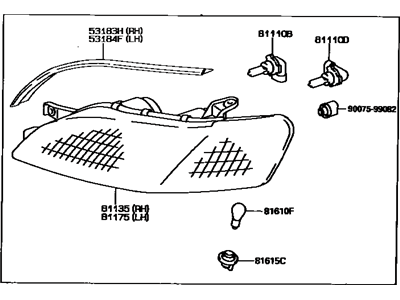 Lexus 81110-33181 Headlamp Assembly, Right