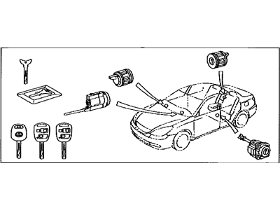 Lexus 69005-33160 Cylinder & Key Set