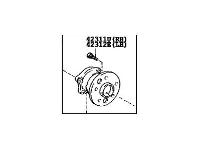 Lexus 42450-48010 Rear Axle Hub & Bearing Assembly, Right