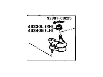 Toyota 43330-29405 Lower Ball Joint Assembly Front Right