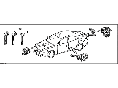 Lexus 69005-32570-02 Cylinder & Key Set