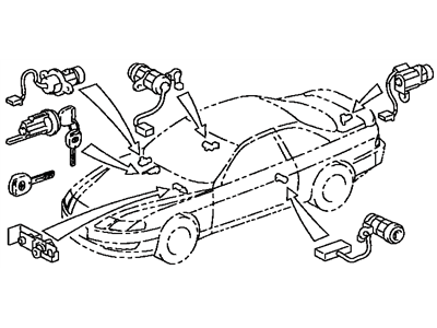 Lexus 89073-24020 Cylinder Set, Lock W/Transmitter Housing(Less Module)