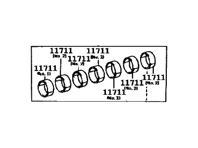 Lexus 11704-46020 Bearing Set, Crankshaft