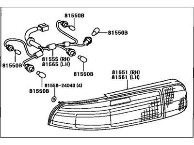 Lexus 81560-24070 Lamp Assy, Rear Combination, LH