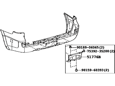 Toyota 52159-60965 Cover, Rear Bumper