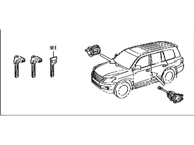 Lexus 69005-60G70 Cylinder & Key Set