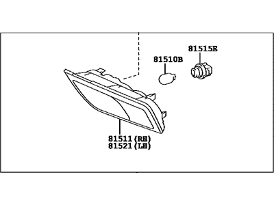 Lexus 81510-60590 Lamp Assembly, Front Turn Signal