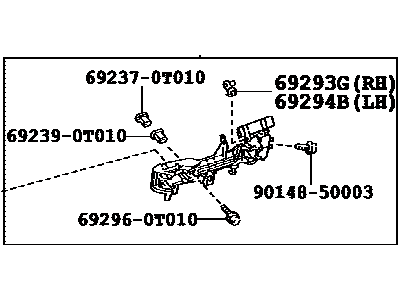 Lexus 69201-0E011 Front Door Outside Handle Frame Sub-Assembly, Right