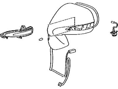 Lexus 87910-0E021-A0 Mirror Assy, Outer Rear View, RH