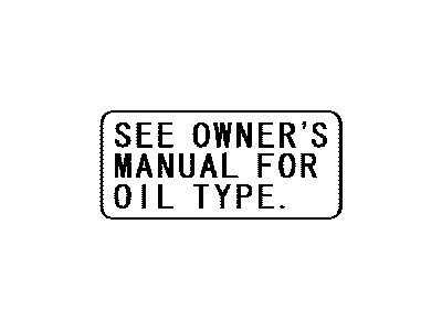 Toyota 41993-34010 Label, Differential Oil Information