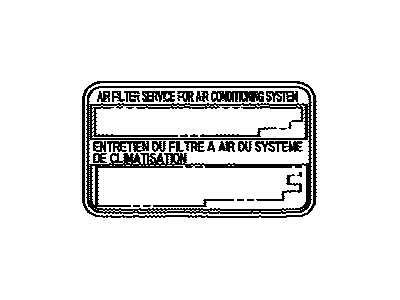 Lexus 87529-50010 Label, A/C Filter Information
