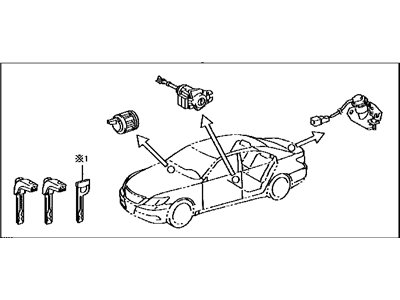 Lexus 69005-50A20 Cylinder & Key Set