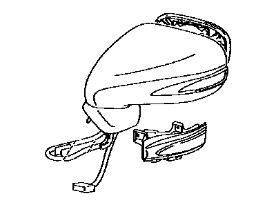 Lexus 87940-50500-A0 Mirror Assy, Outer Rear View, LH