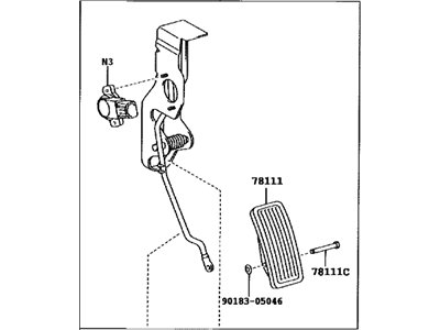 Lexus 78010-30030 Rod Assy, Accelerator Pedal
