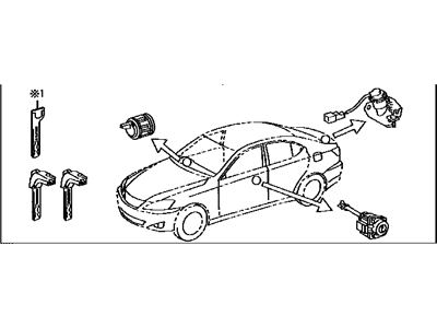 Lexus 69005-53330 Cylinder & Key Set