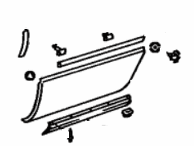 Lexus 75075-50011-03 Moulding Sub-Assy, Rear Door, Outside RH