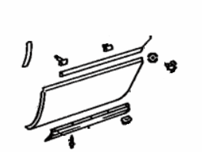 Lexus 75076-50011-03 Moulding Sub-Assy, Rear Door, Outside LH