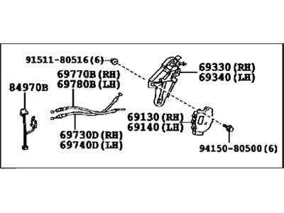 Lexus 69050-50060 Rear Door Motor Lock Assembly, Right