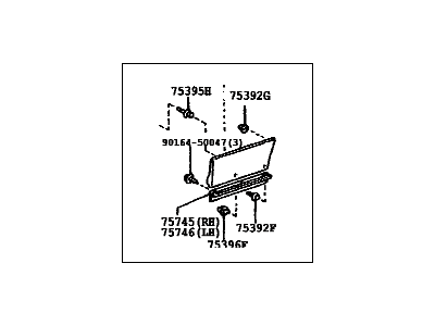 Lexus 75075-30060-C0 Moulding Sub-Assy, Rear Door, Outside RH