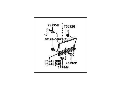 Lexus 75075-30060-B0 Moulding Sub-Assy, Rear Door, Outside RH