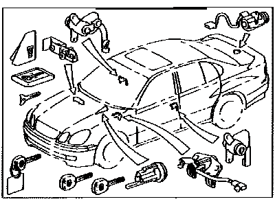 Lexus 89073-30170 Cylinder Set, Lock W/Transmitter Housing(Less Module)