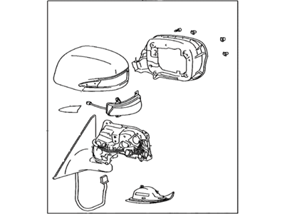 Lexus 87906-30340-A0 Mirror Sub-Assy, Outer Rear View, LH