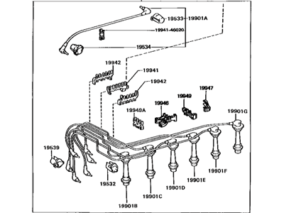 Lexus 90919-29105 Cord Set, Coil & Plug