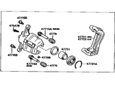 OEM 1992 Lexus ES300 Driver Disc Brake Cylinder Assembly - 47750-33040
