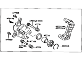 OEM 1995 Lexus ES300 Driver Disc Brake Cylinder Assembly - 47750-33080