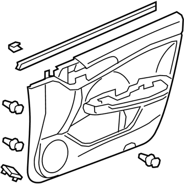 Acura 83501-TL2-A22ZA Lining, Right Front Door (Lower) (Gray)