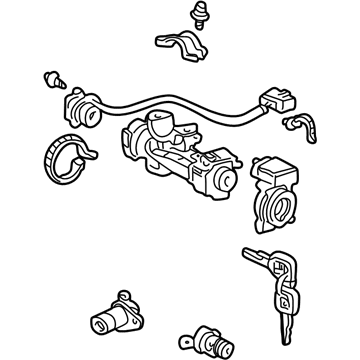 Honda 06350-S2A-A02ZA Cylinder Set, Key *NH167L* (GRAPHITE BLACK)