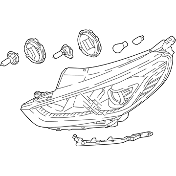 Hyundai 92101-C2500 Headlamp Assembly, Left