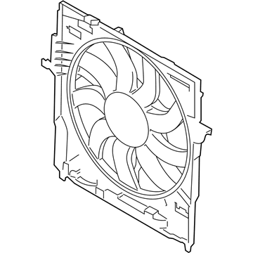 BMW 17-42-7-647-652 Radiator Cooling Fan Motor Shroud Blad