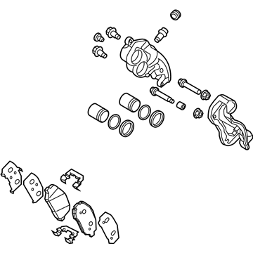 Kia 581104Z000 Front Brake Assembly, Left