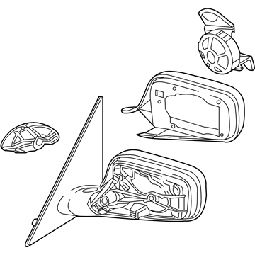 BMW 51-16-7-190-657 Exterior Mirror Without Glass, Heated, Left