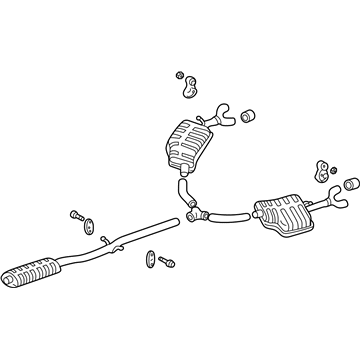 GM 88959327 Exhaust Muffler Assembly (W/ Exhaust & T/Pipe & 3Way Catalytic Converter