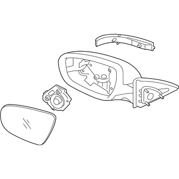 Kia 876202T610 Outside Rear View Mirror Assembly, Right