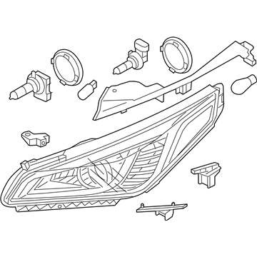 Hyundai 92102-E6030 Headlamp Assembly, Right