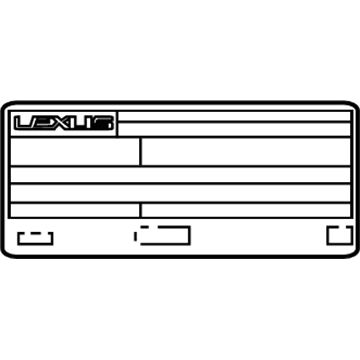 Lexus 11298-37280 Label, Emission Control