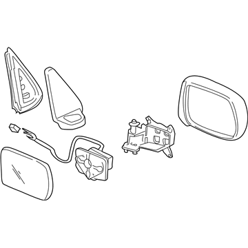 Honda 76200-S10-A01 Mirror Assembly, Passenger Side Door (R.C.)