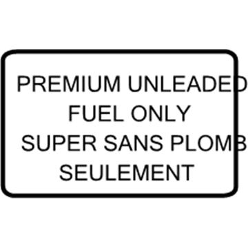 Infiniti 14806-30P10 Label-UNLEADED Fuel Only