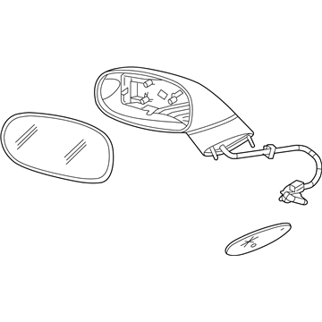 GM 20969595 Mirror Asm-Outside Rear View *Service Primer