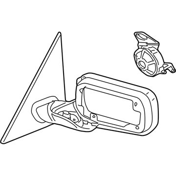 BMW 51-16-7-153-075 Heated Outside Mirror, Memory Bus, Left