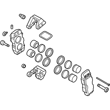 Kia 581803TA80 Front Brake Caliper Kit, Left