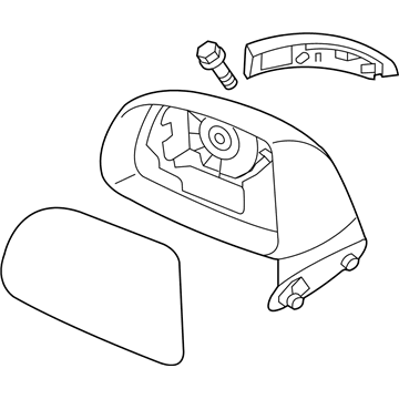 Kia 876101D100CA Outside Rear View Mirror Assembly, Left