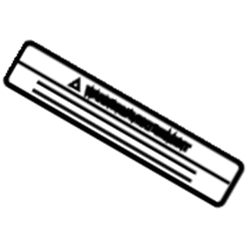 Nissan 21599-89916 Label-Caution, Motor Fan