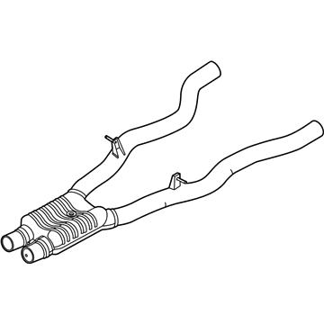 BMW 18-30-9-488-150 CENTER MUFFLER WITH PIPES