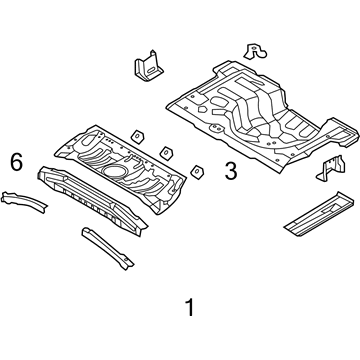 Hyundai 65500-1R351 Panel Complete-Rear Floor