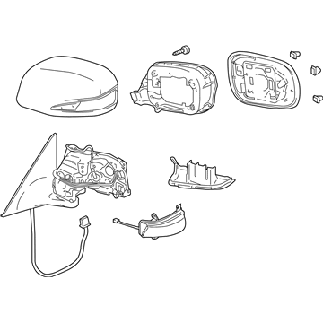 Lexus 87910-24350-J1 Mirror Assy, Outer Rear View, RH