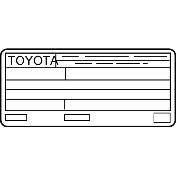 Toyota 11298-0P120 Emission Label